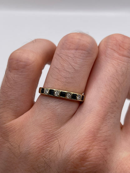 9ct gold sapphire and diamond ring