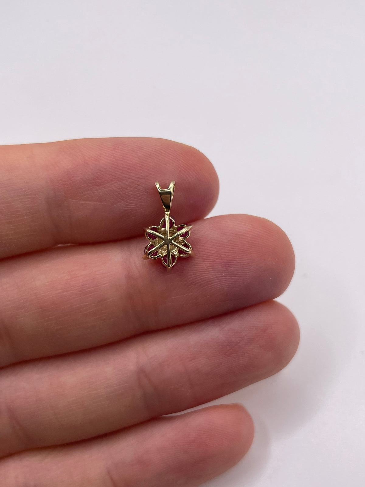 9ct gold ruby and diamond pendant
