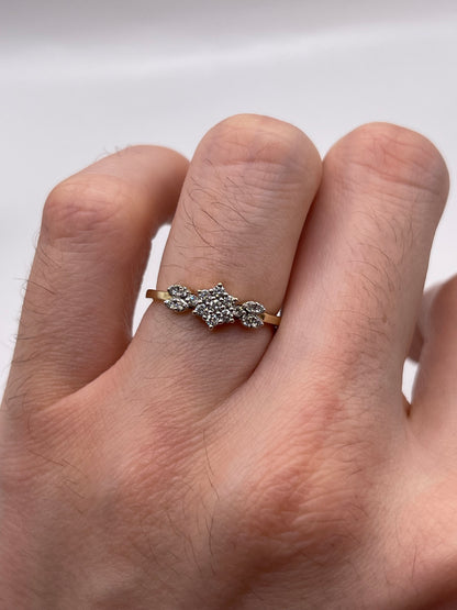 9ct gold diamond cluster ring