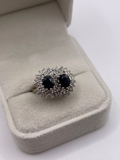 18ct white gold sapphire and diamond ring