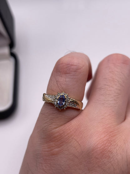 9ct gold sapphire and diamond ring