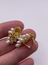 Load image into Gallery viewer, 14ct gold pearl and emerald earrings
