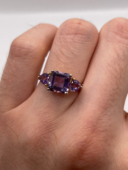 9ct gold amethyst ring