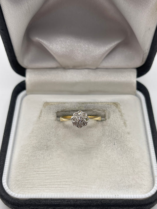 18ct gold diamond cluster ring