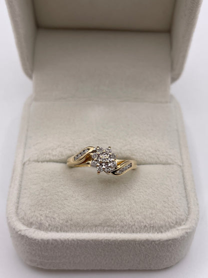 9ct gold diamond cluster ring