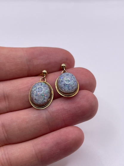 9ct gold opal earrings