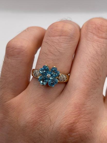 9ct gold topaz and diamond ring