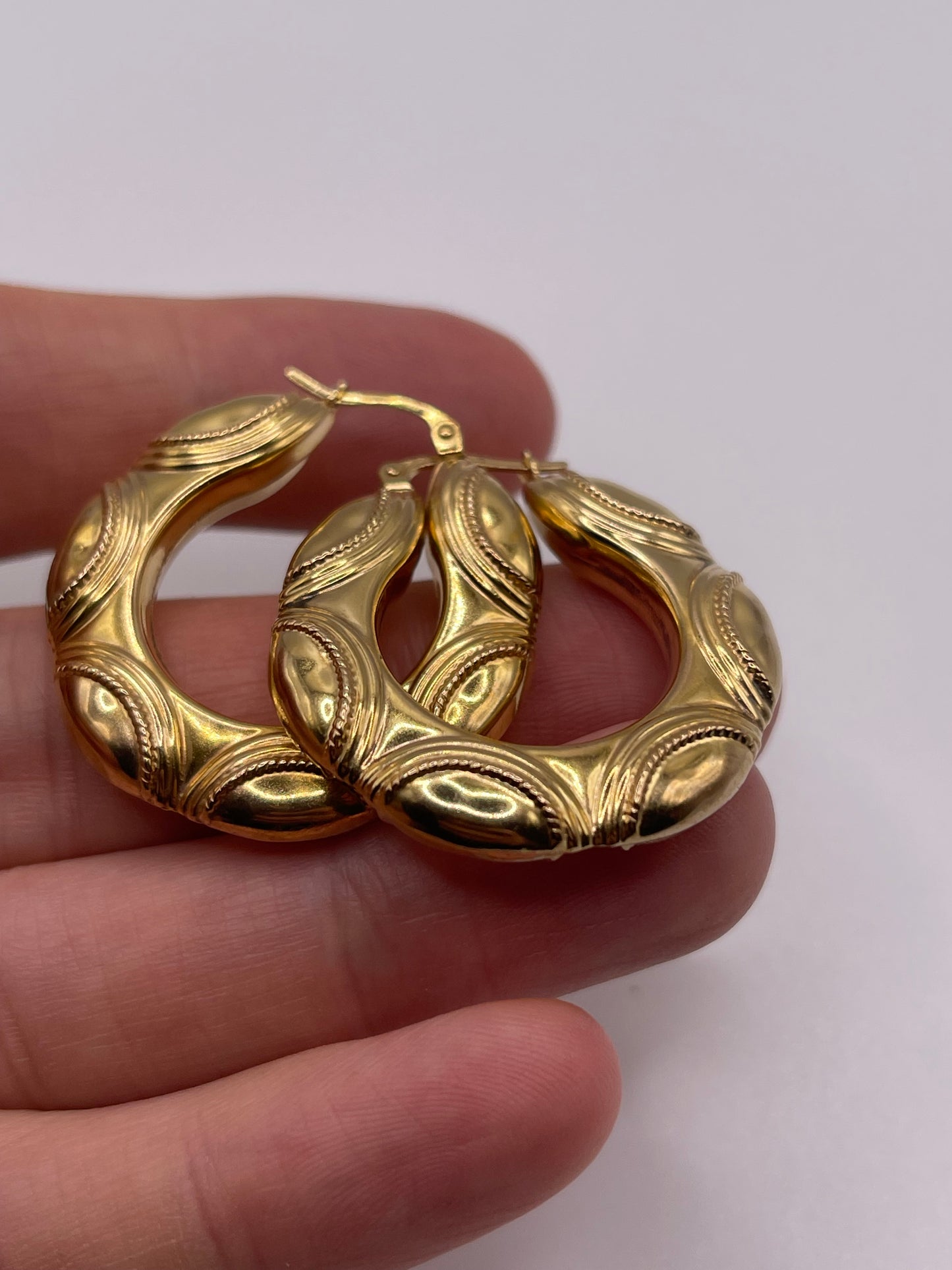 9ct gold creole earrings