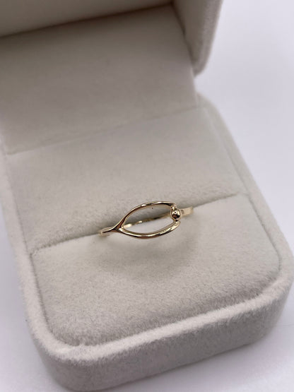 9ct gold wishbone ring