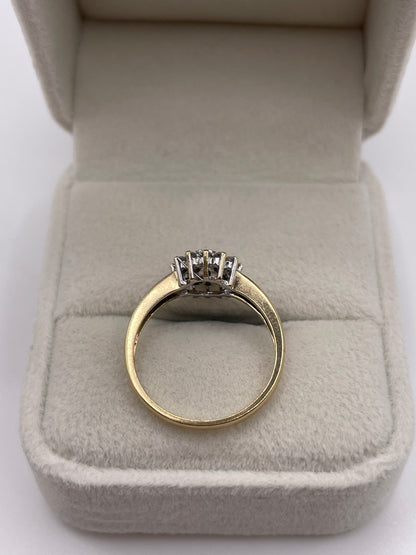 9ct gold diamond cluster ring
