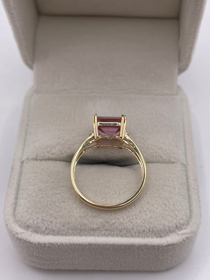 9ct gold pink topaz and diamond ring