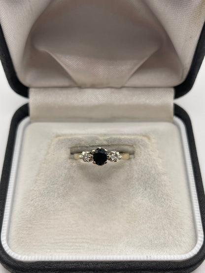 9ct gold sapphire and diamond ring