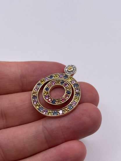 9ct gold multi coloured sapphire and diamond ring