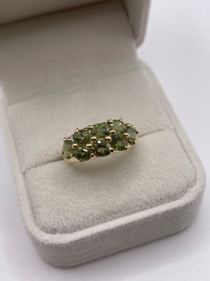9ct gold quartz cluster ring