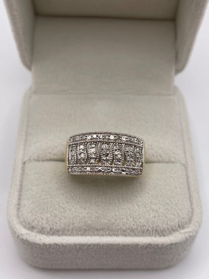 9ct gold diamond cluster ring