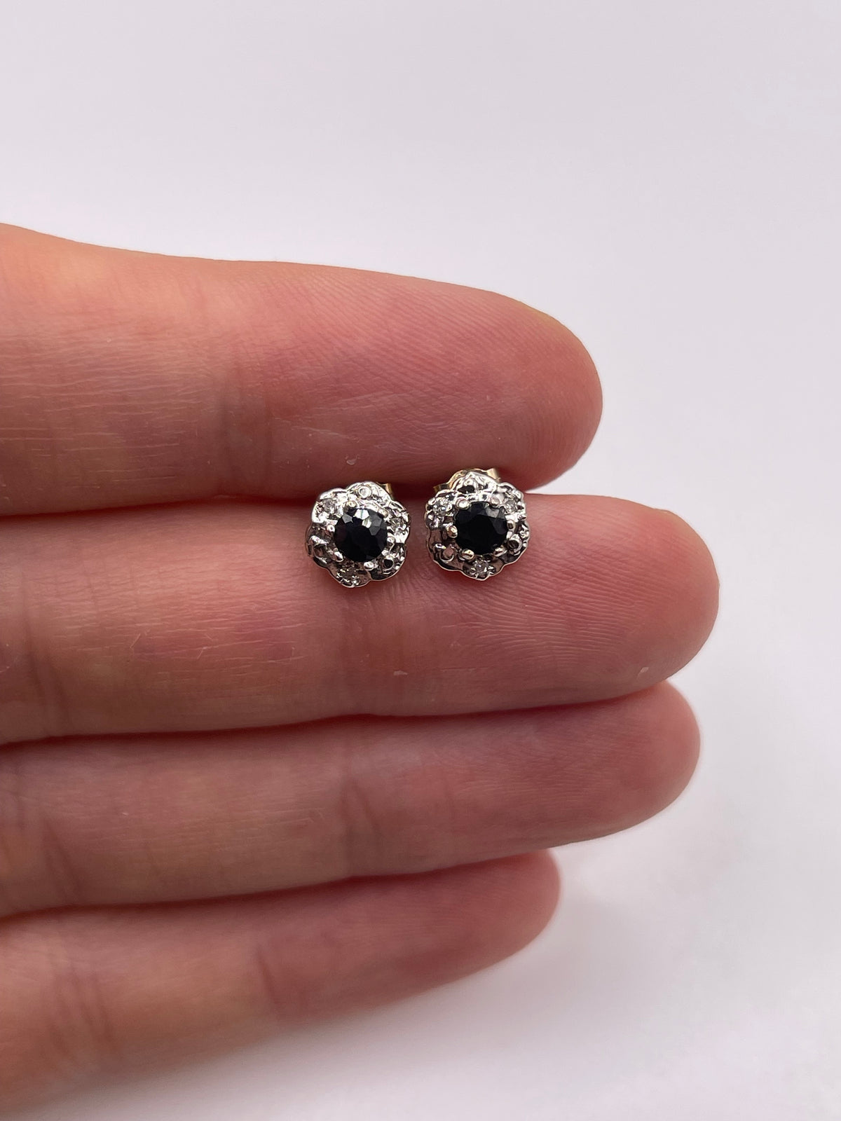 9ct gold sapphire and diamond earrings