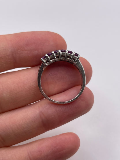 Silver garnet ring