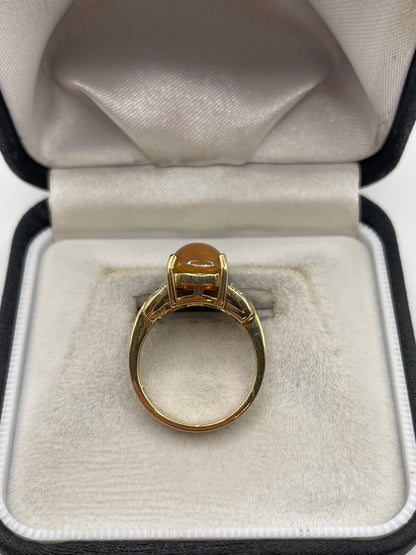 9ct gold opal and diamond ring