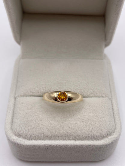 9ct gold citrine gypsy ring