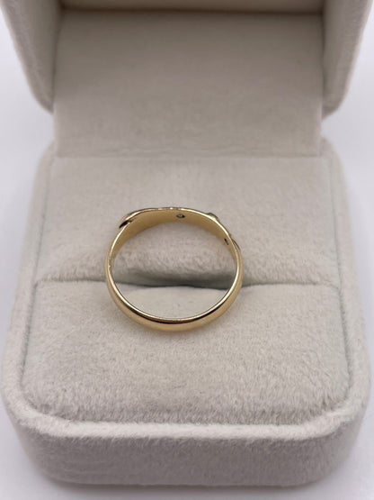 9ct gold diamond buckle ring