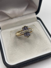 Load image into Gallery viewer, 9ct gold iolite and diamond ring
