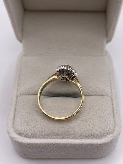 9ct gold topaz and diamond ring
