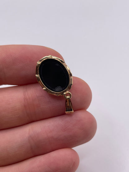 9ct gold black opal triplet pendant