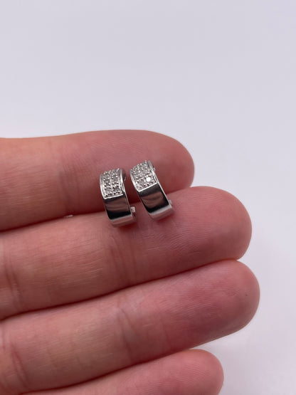 9ct white gold diamond earrings