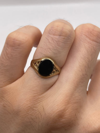9ct gold onyx signet ring