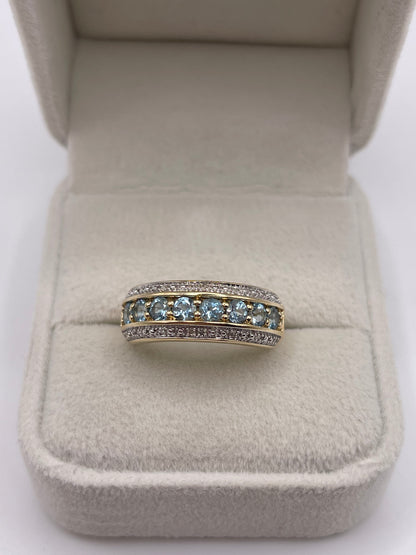 9ct gold topaz and diamond ring