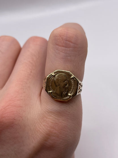 9ct gold coin ring