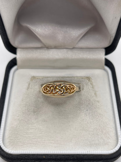 Clogau 9ct two tone gold Celtic ring