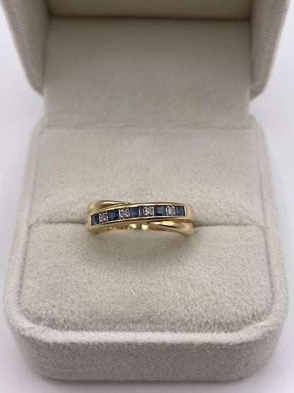 9ct gold sapphire and diamond ring