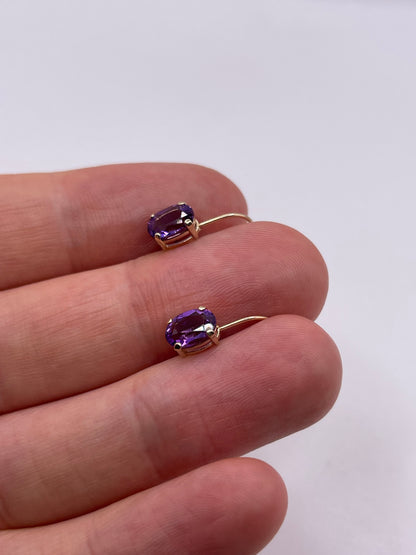 9ct gold amethyst earrings
