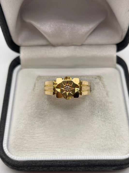 18ct gold diamond signet ring