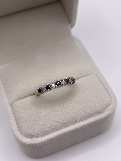 9ct gold sapphire and diamond ring