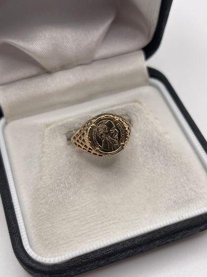 9ct gold coin ring