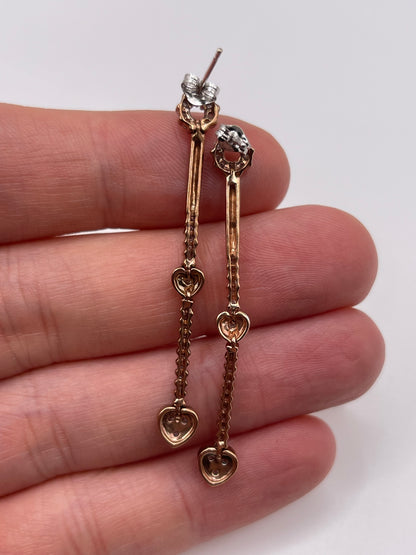 9ct rose gold diamond earrings