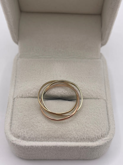 9ct tri gold ring