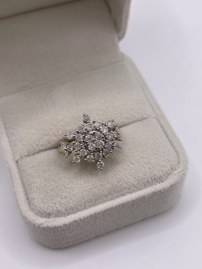 9ct gold diamond cluster ring