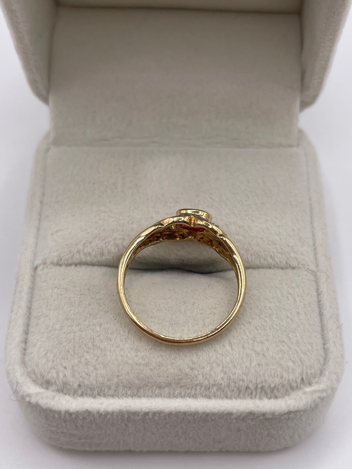 9ct gold ruby and diamond ring