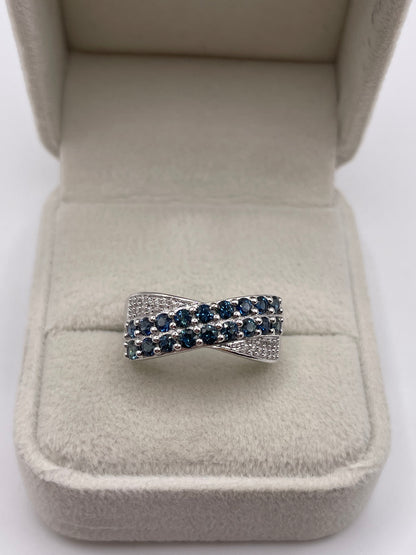 9ct white gold sapphire and diamond ring