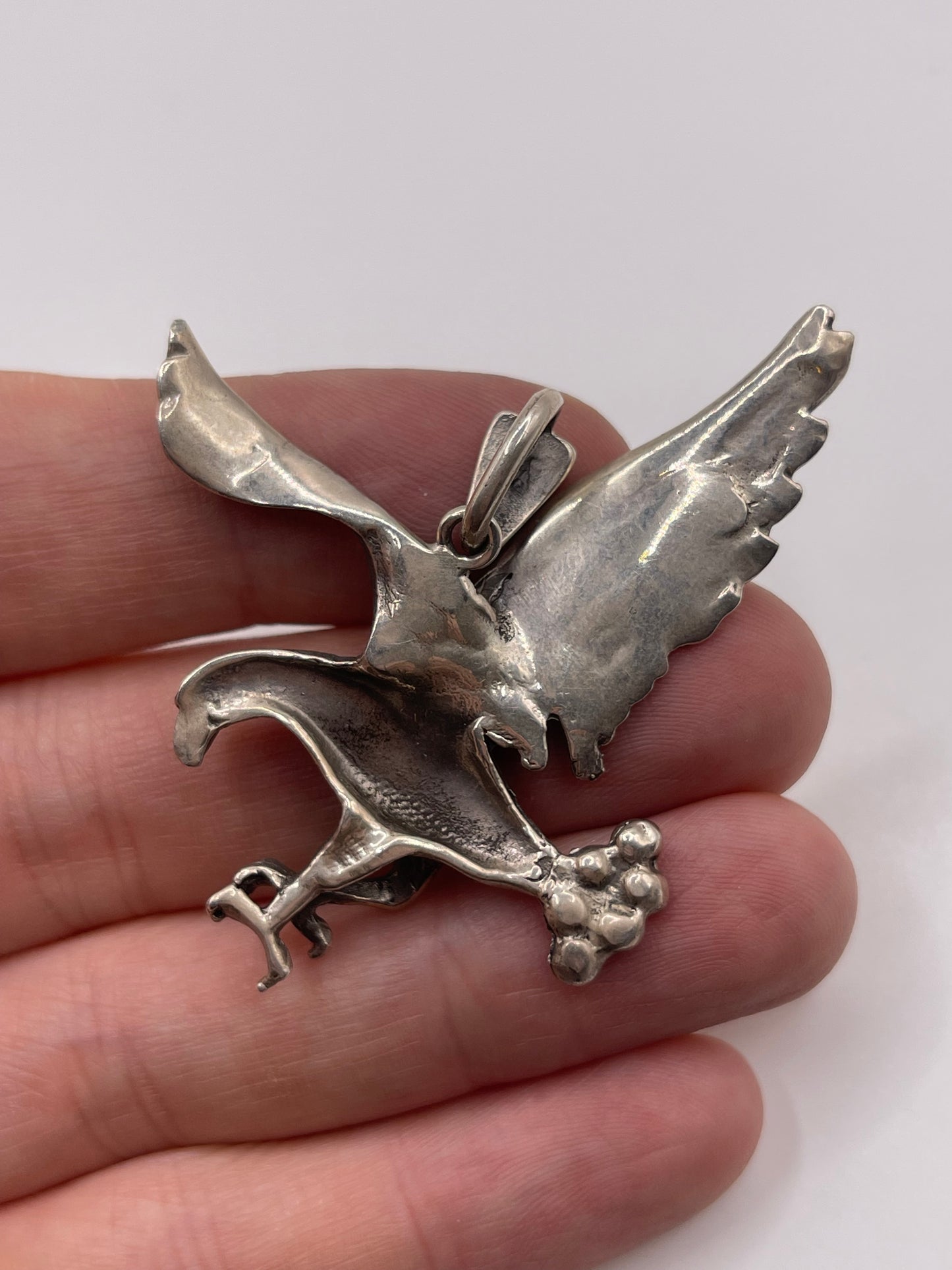 Silver marcasite eagle pendant