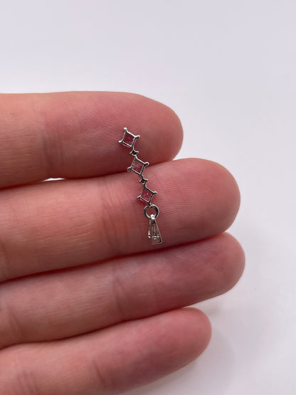9ct white gold pink sapphire and diamond pendant