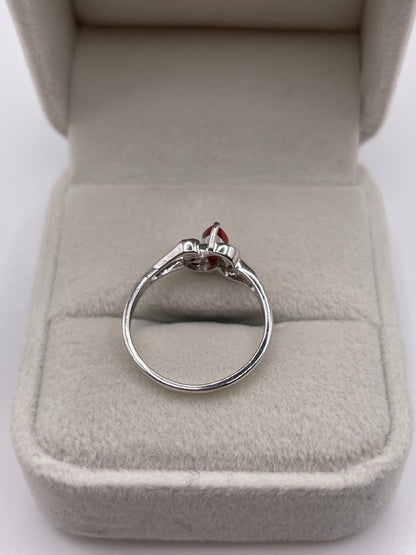 9ct white gold fancy sapphire and diamond ring