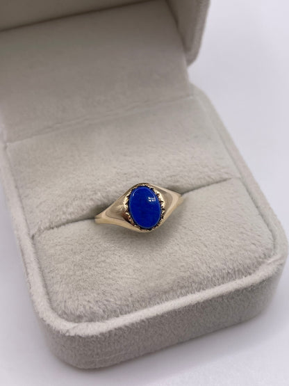 9ct gold lapis lazuli signet ring