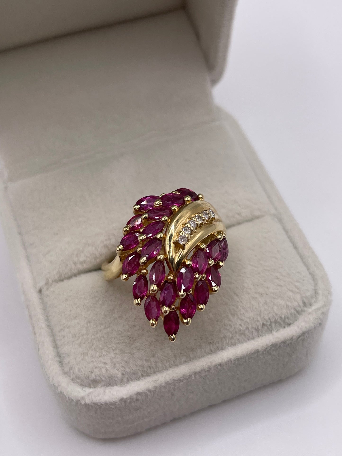 14ct gold ruby and diamond ring