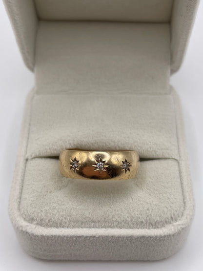 9ct gold diamond gypsy ring
