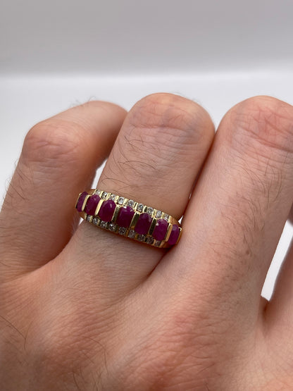 9ct gold ruby and diamond ring