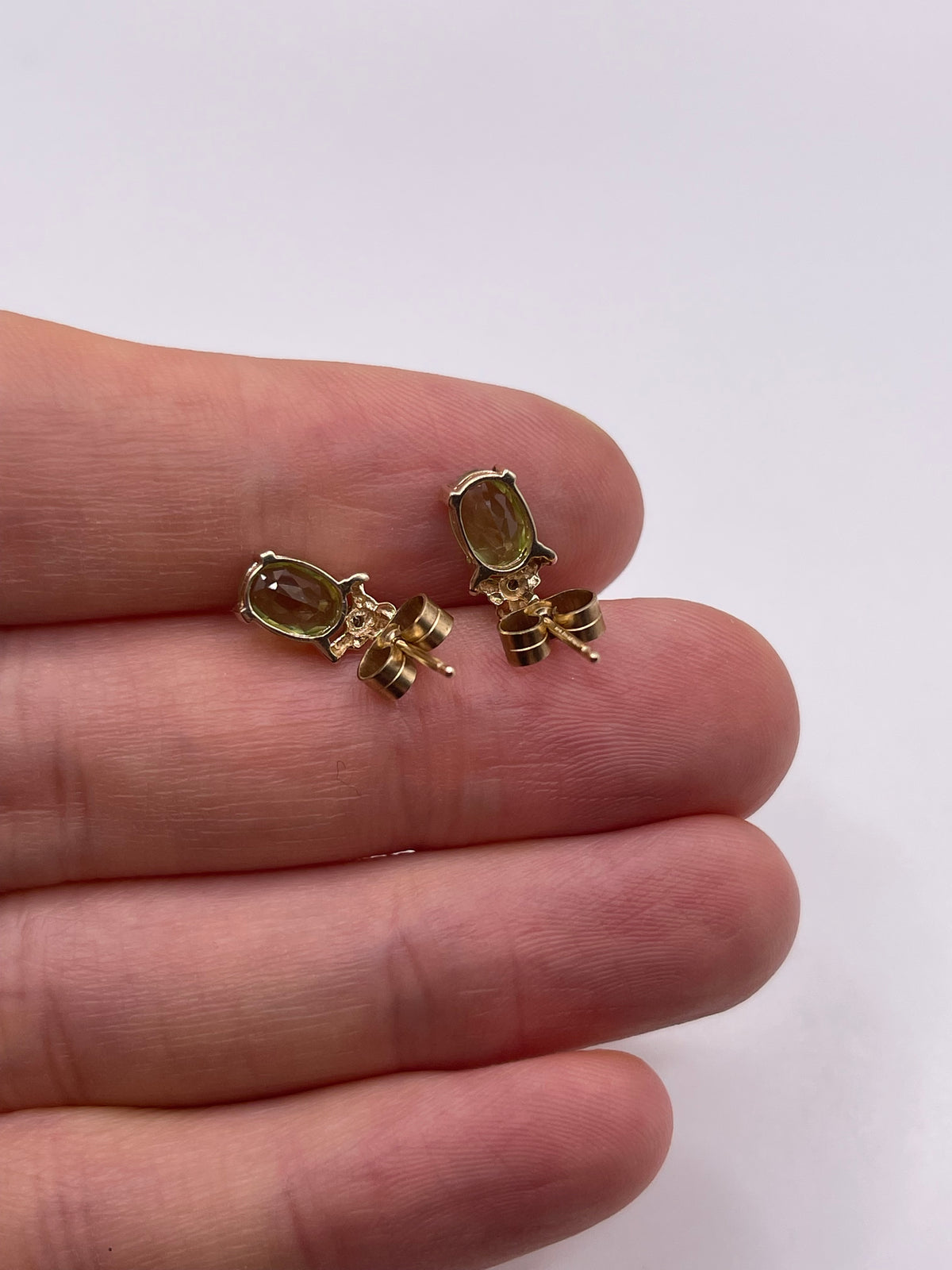 9ct gold quartz and diamond earrings